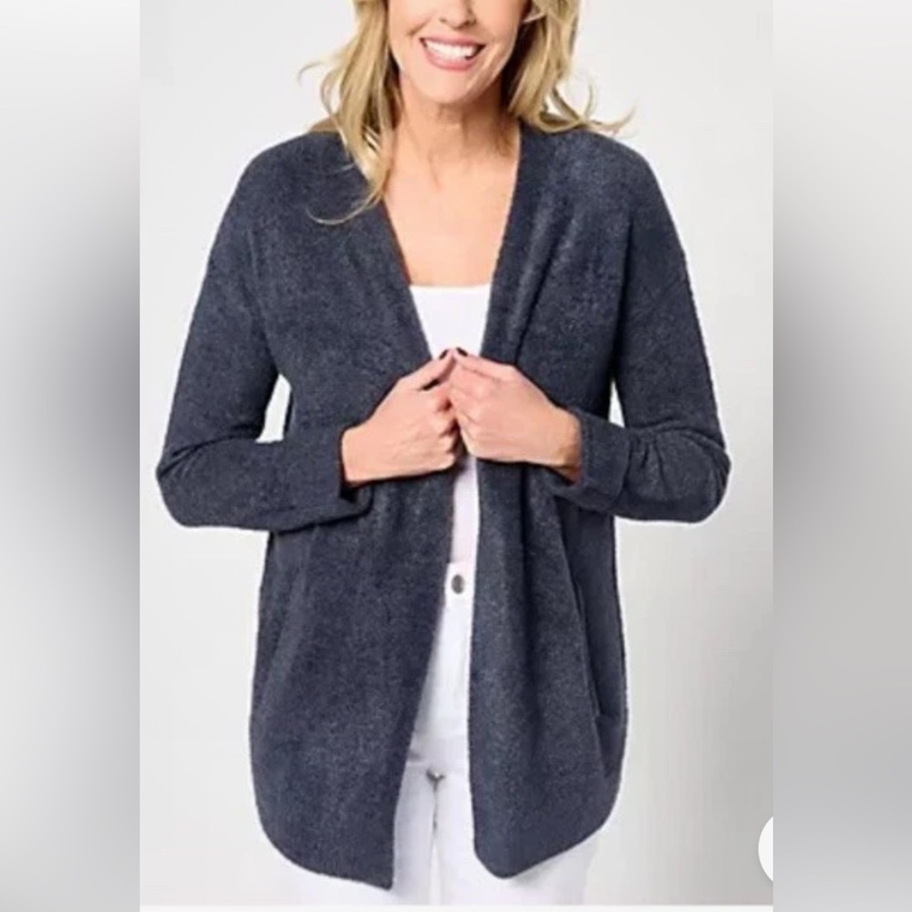 Barefoot Dreams Navy blue Open-Front Cardigan